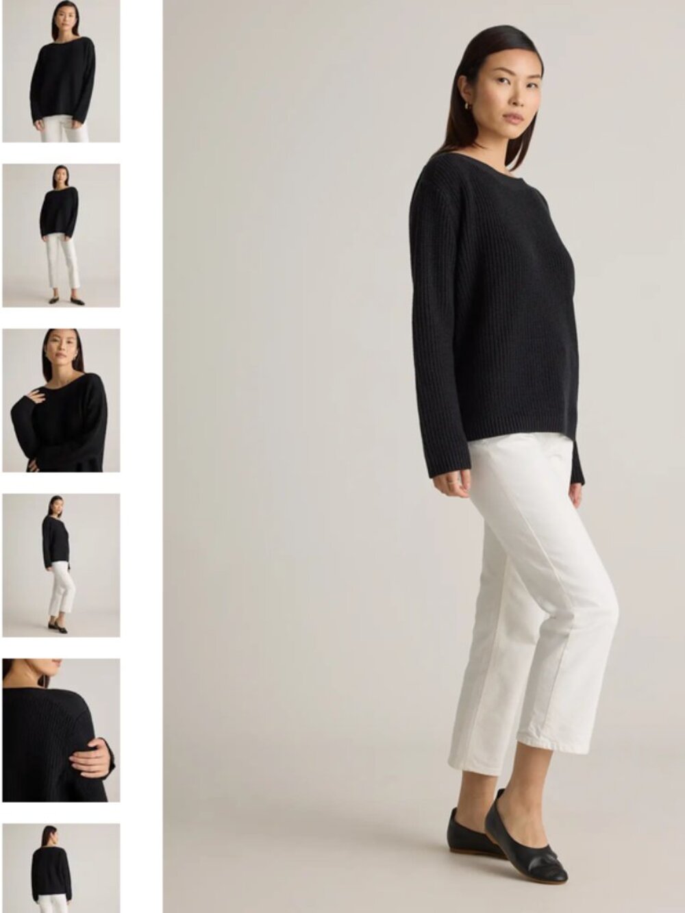 Quince Women's 100% Organic Cotton Fisherman Boatneck Sweater, Size M